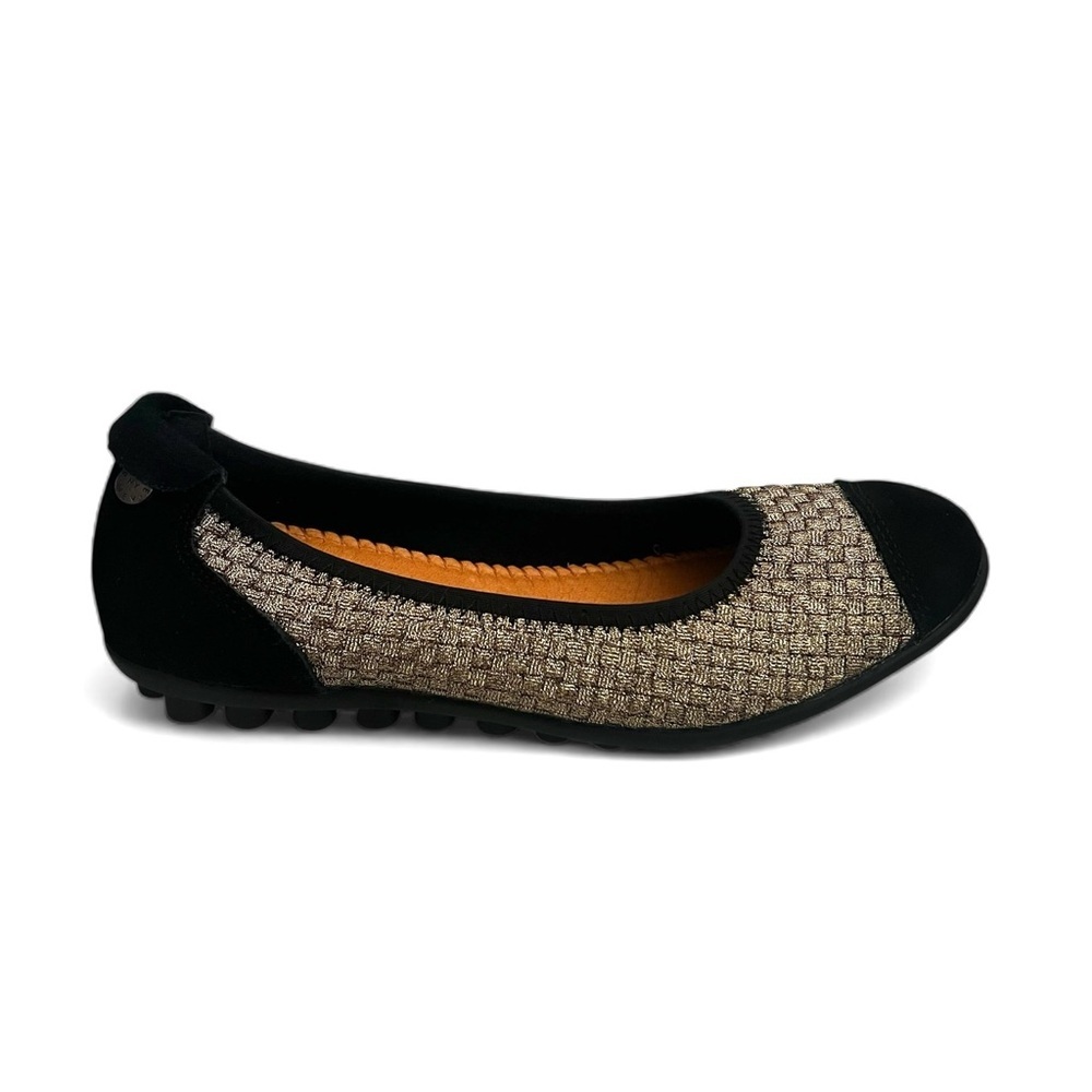bernie mev. Tweed Ballet Flats with Black Cap Toe - Picture 3 of 9